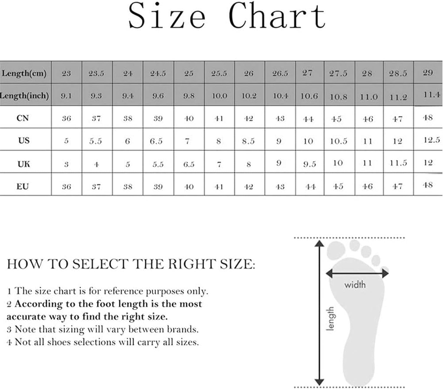 Size chart